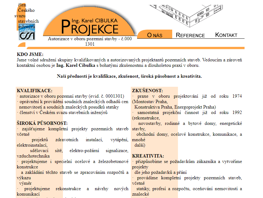 Ing. Karel Cibulka - PROJEKCE